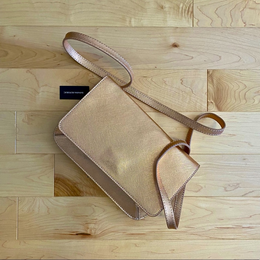 Banana Republic Leather Purse, Rose Gold